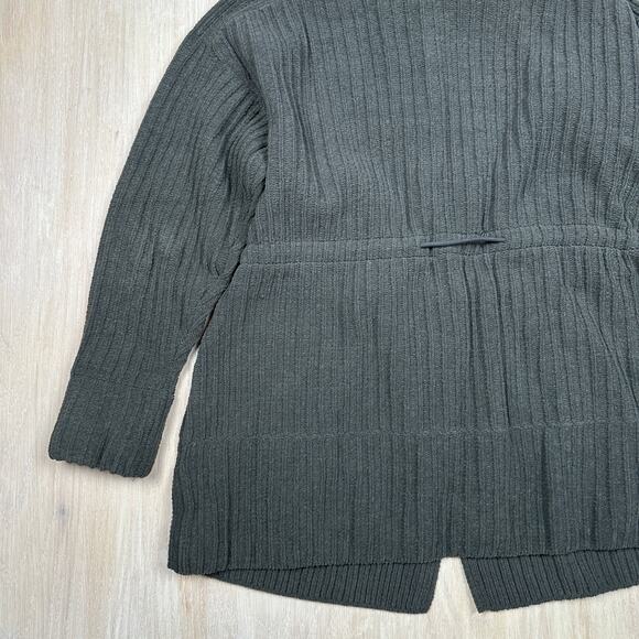 FLX Commuter Ribbed Knit Drawstring Waist Full Zip Cozy Casual Jacket Large - Picture 9 of 13